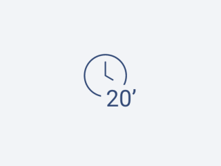 Pictogramme d'horloge, montrant 20 minutes